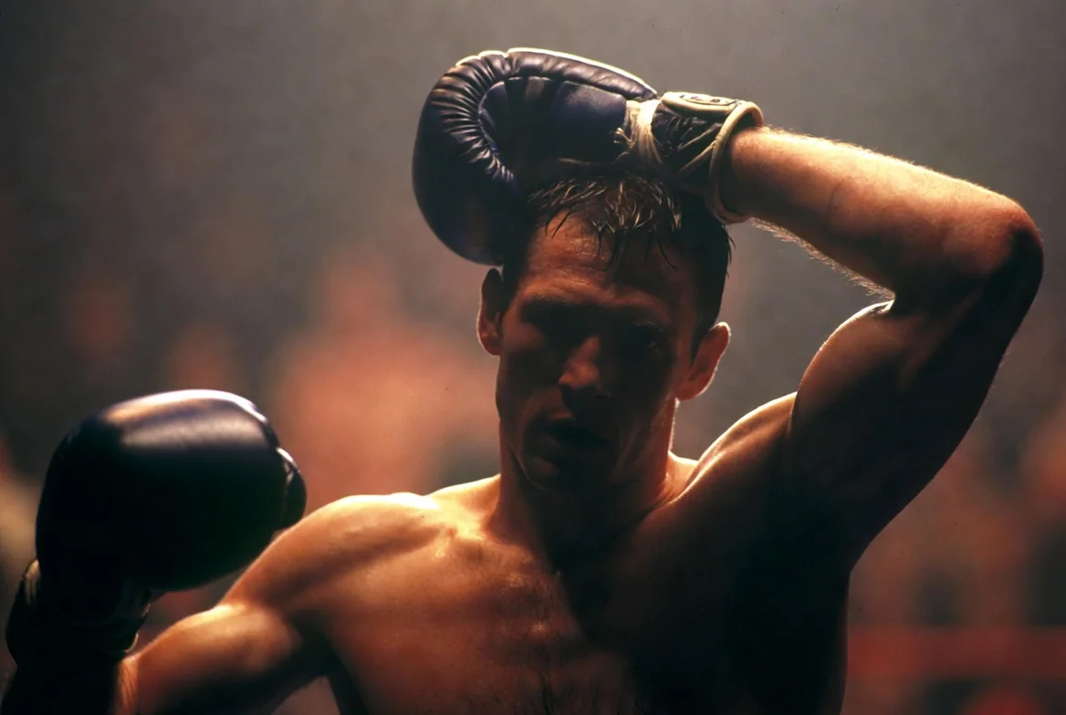 Cinematic boxer in the ring